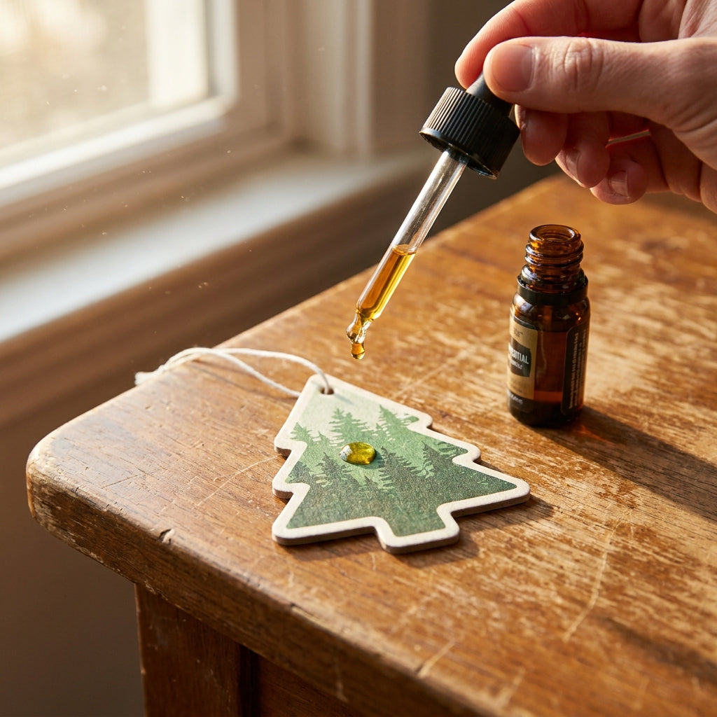 Loading your own scent: applying essential oil to a RigFresh freshener with a dropper